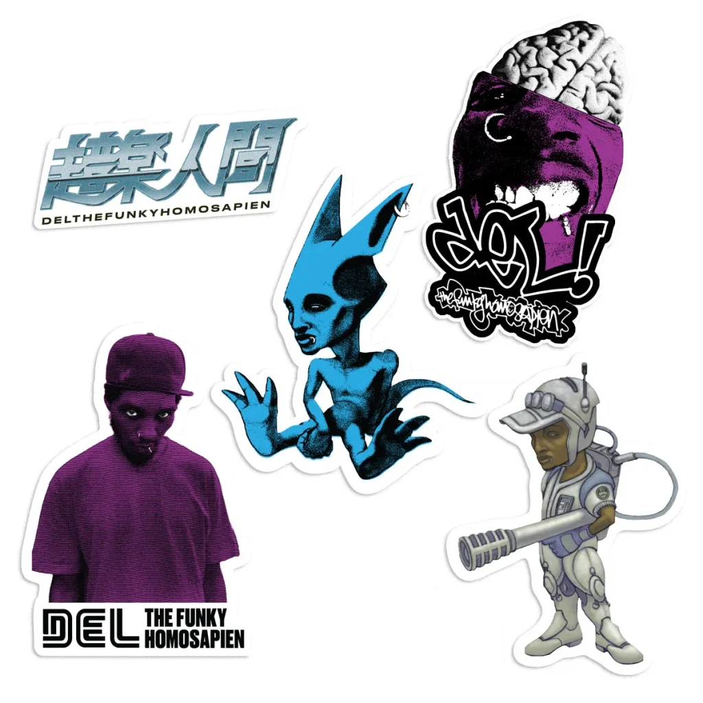 Del the Funky Homosapien -Both Sides of the Brain 25th anniversary sticker pack